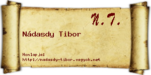 Nádasdy Tibor névjegykártya