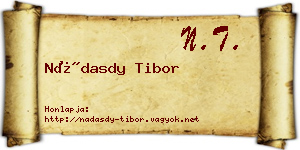 Nádasdy Tibor névjegykártya